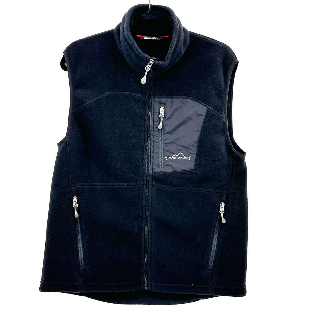 Eddie Bauer Mens Medium Fleece Vest System Component 365‎ Black - Picture 2 of 9